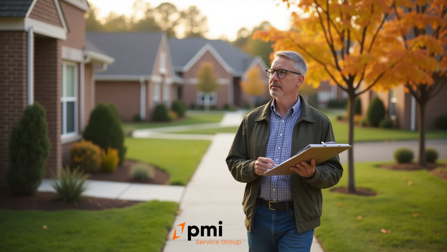 HOA board Member Conducting A Fall Checklist